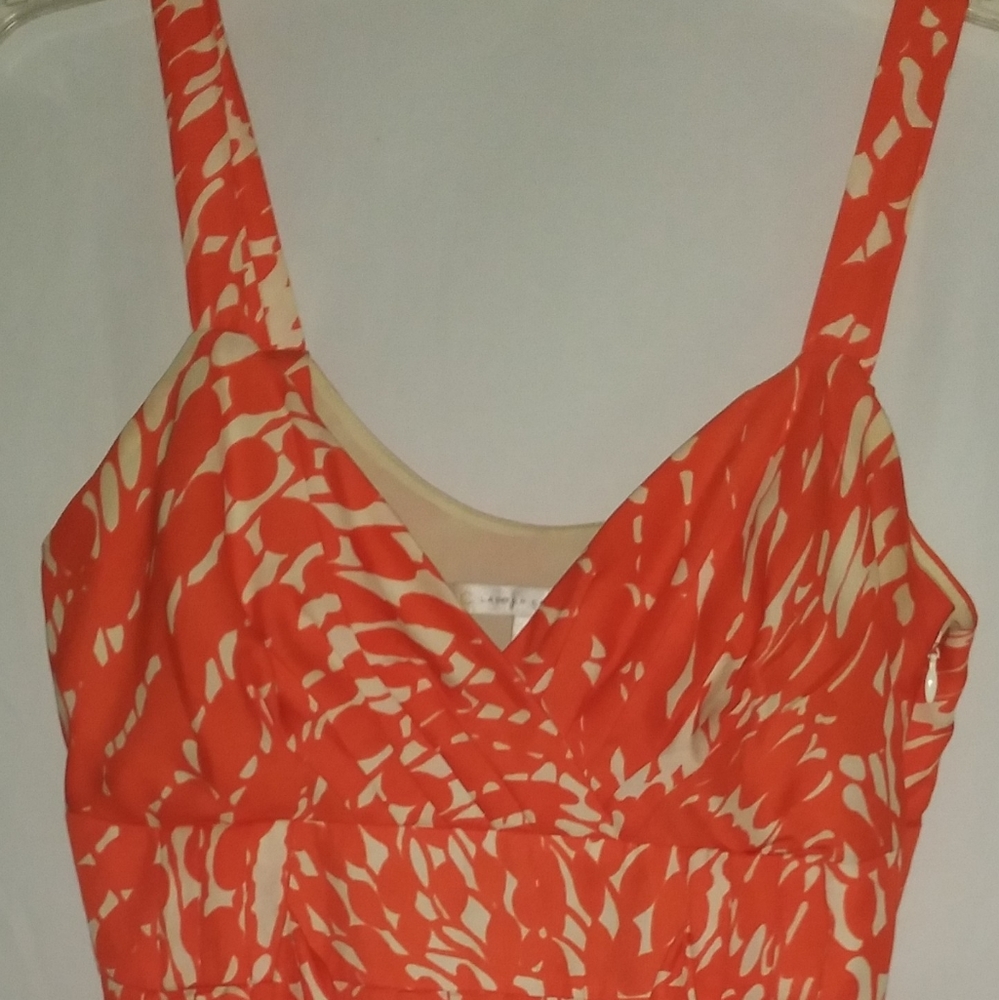 Lauren Conrad Designer Orange Tropical Style Midi Dress